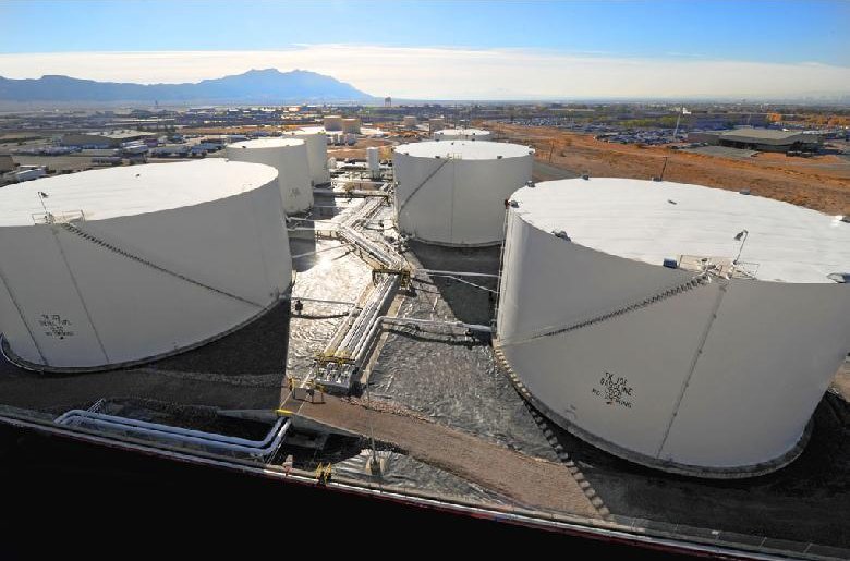 Bulk fuel storage tanks at a distribution terminal